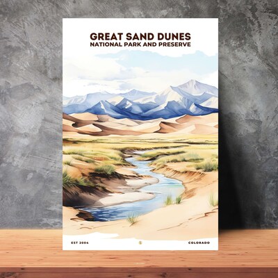 Great Sand Dunes National Park and Preserve Poster, Travel Art, Office Poster, Home Decor | S8 - image2